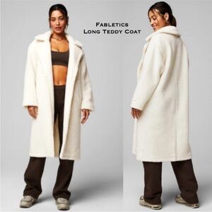 Fabletics Women's White Teddy Jacket